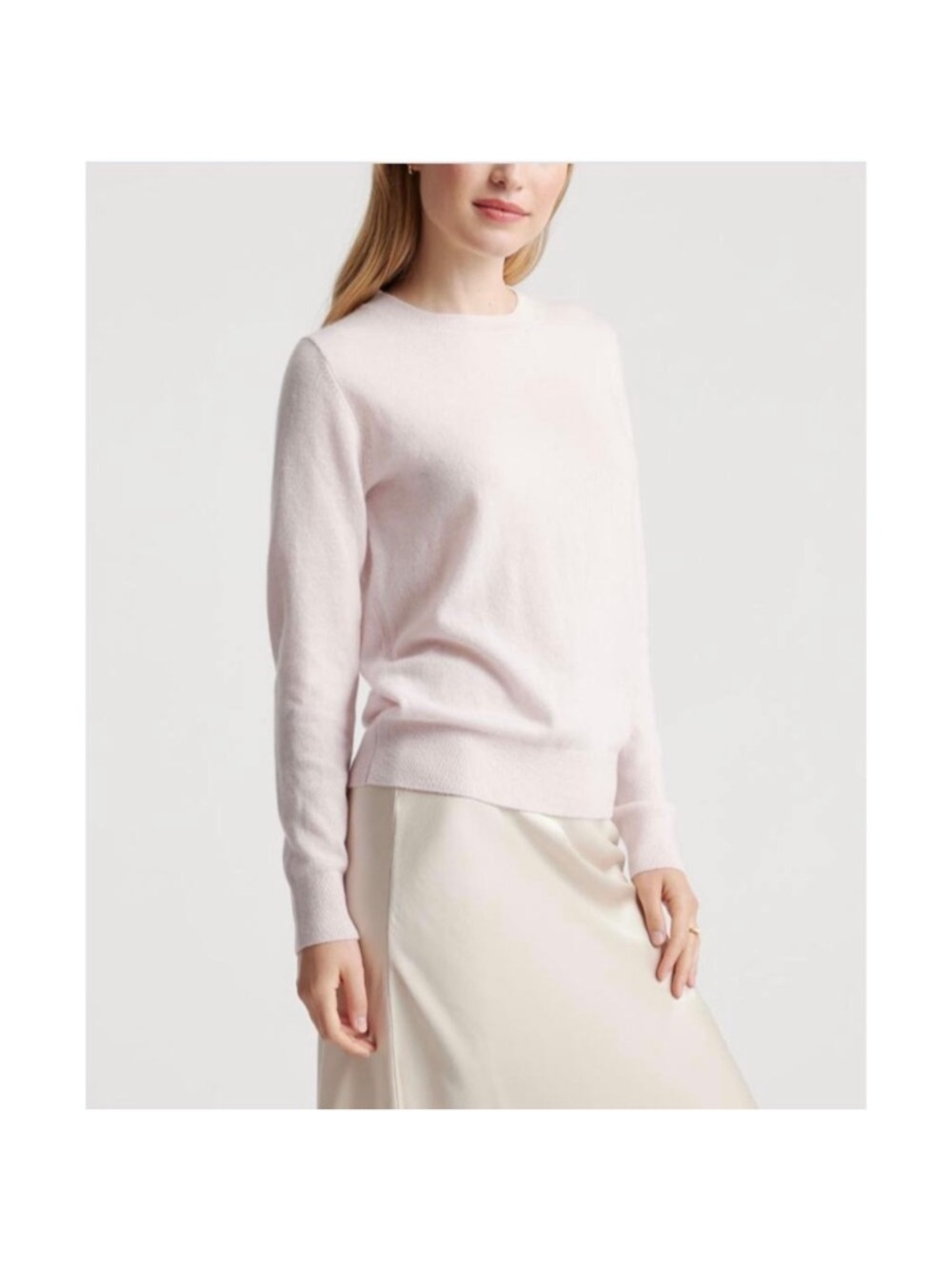 Quince Women's Crew Neck Sweater in Light Pink - Picture 4 of 10
